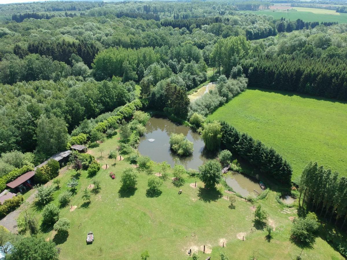 Florennes Gite Neuf 150 M2 Devant Un Grand Lac Prive De 2 Hectares Poissonneux Au Milieu Des Bois Екстериор снимка
